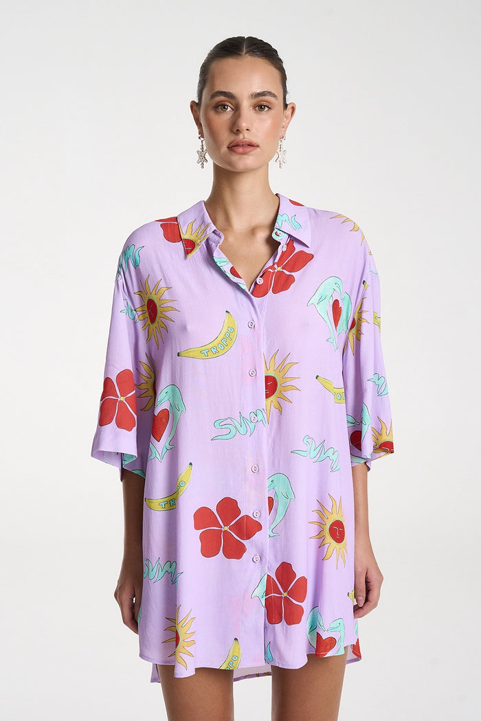 SUMMI SUMMI | BIG SHIRT - LILAC TROPPO