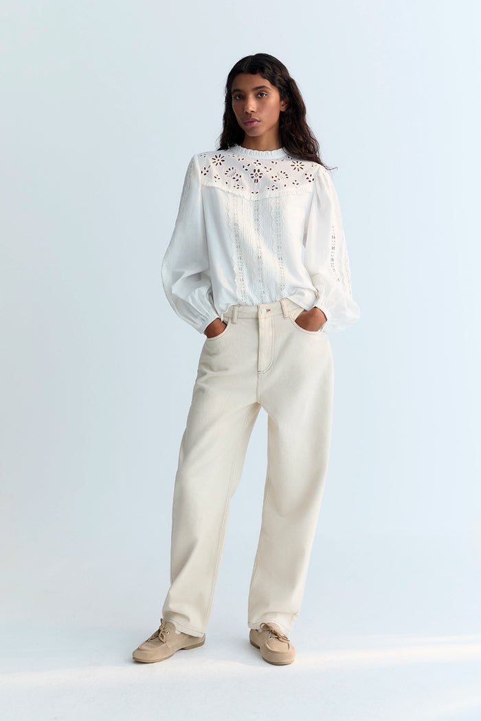 THE NEW SOCIETY | DAHLIA WOMAN BLOUSE - MOONLIGHT WHITE
