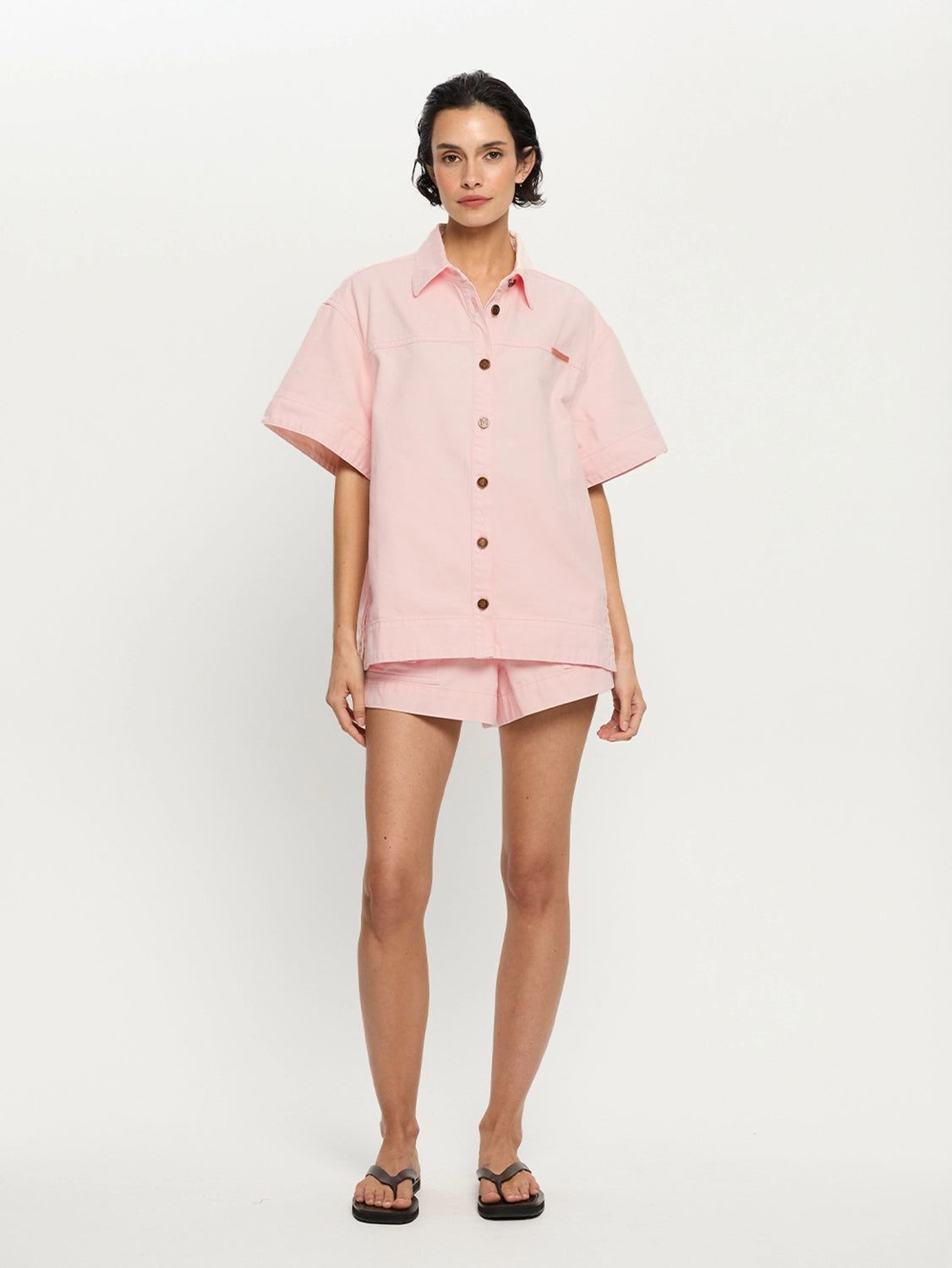 KIVARI | Marla Denim Shirt - Soft Pink