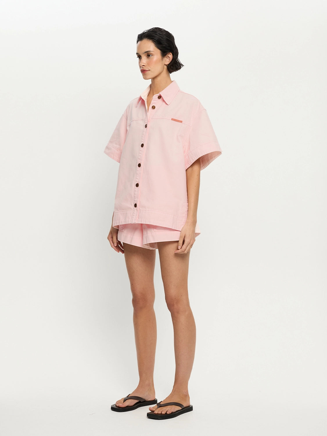 KIVARI | Marla Denim Shirt - Soft Pink