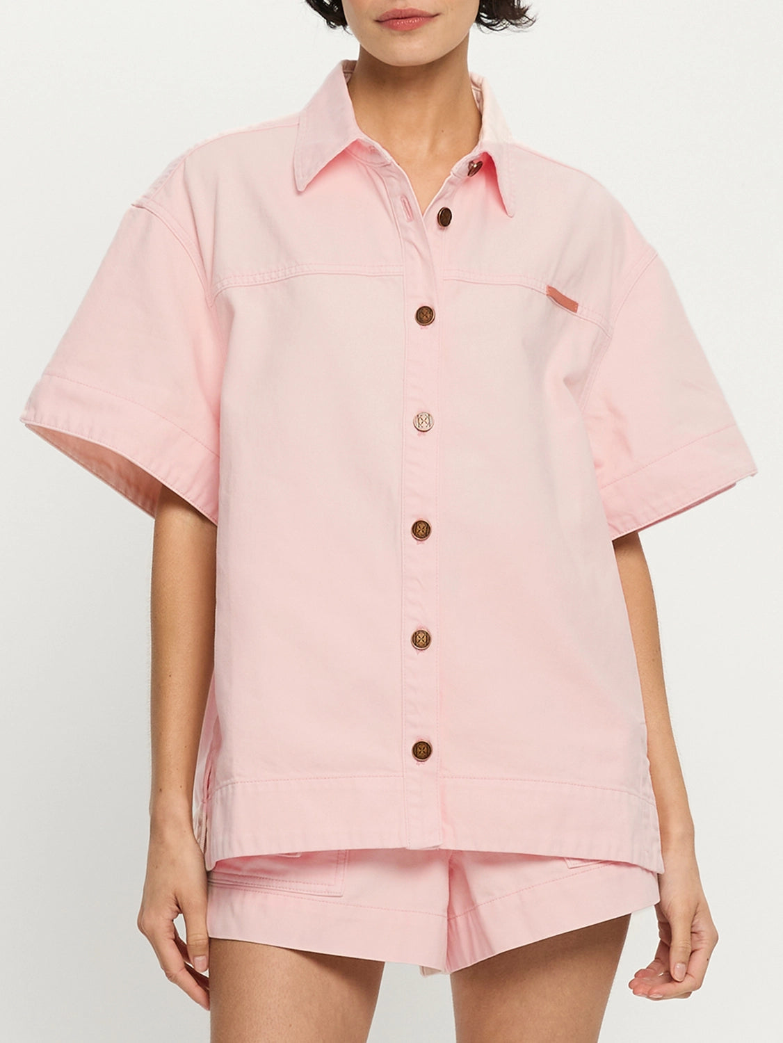 KIVARI | Marla Denim Shirt - Soft Pink