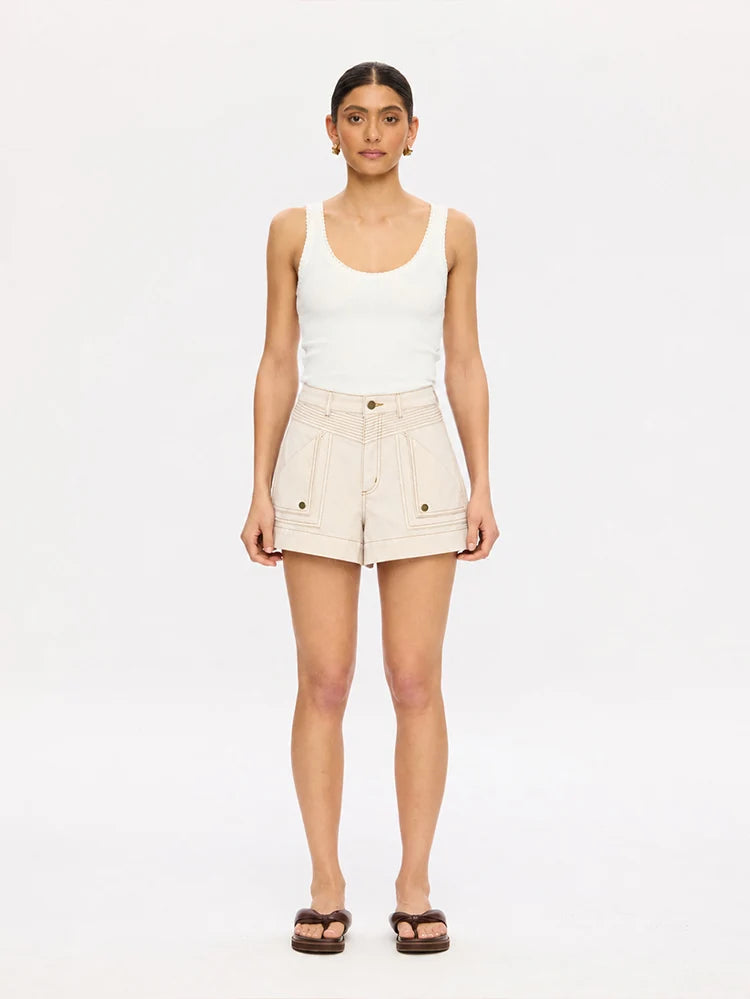 KIVARI | Celene Denim Short - Cream