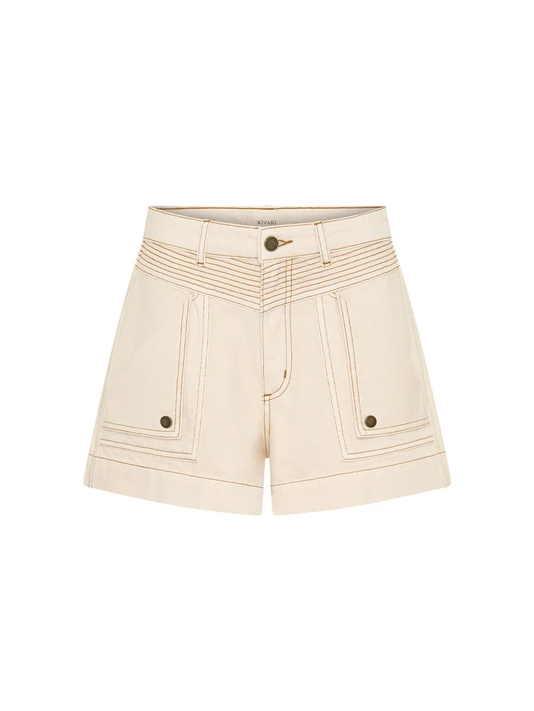 KIVARI | Celene Denim Short - Cream
