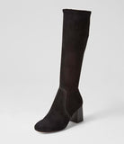 MOLLINI | Sari Black Stretch Microsuede Knee High Boots
