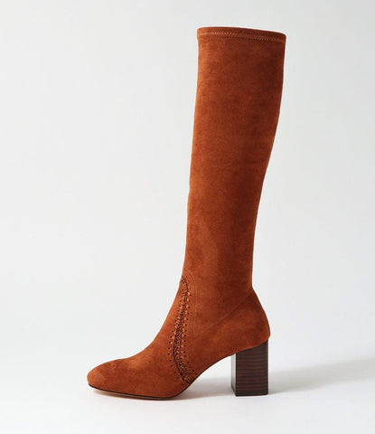 MOLLINI | Sari Chestnut Stretch Microsuede Knee High Boots
