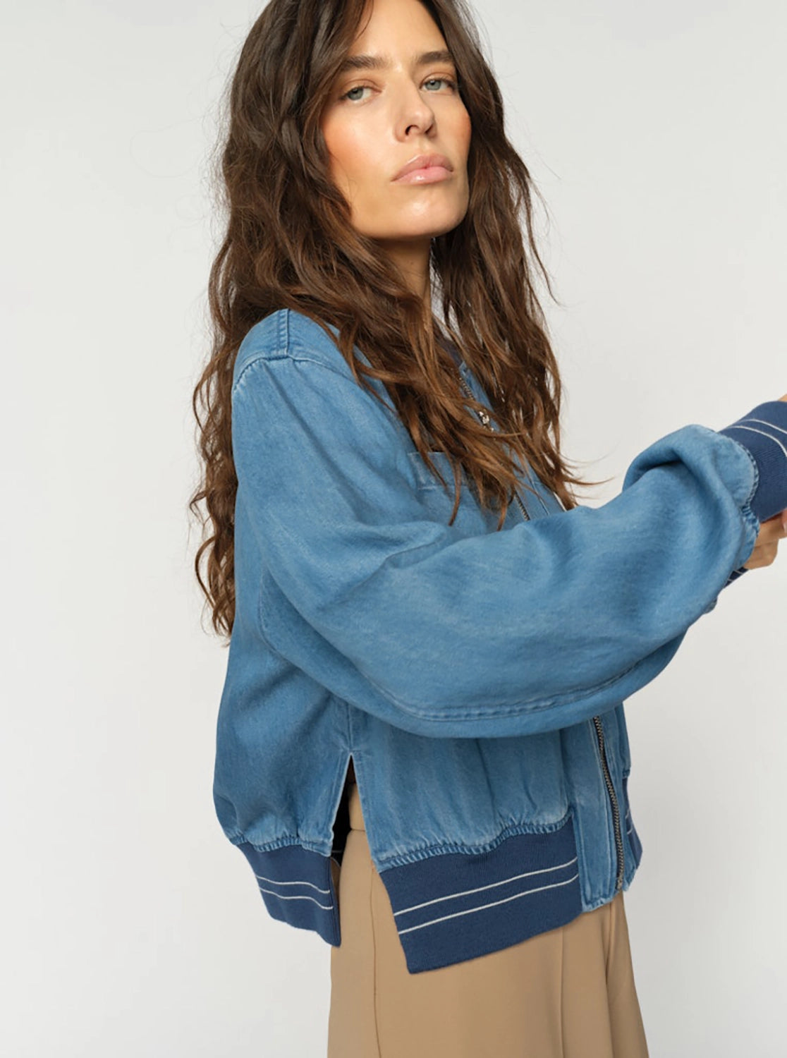 MOS MOSH | CATE ONYX JACKET - LT BLUE DNM 176620