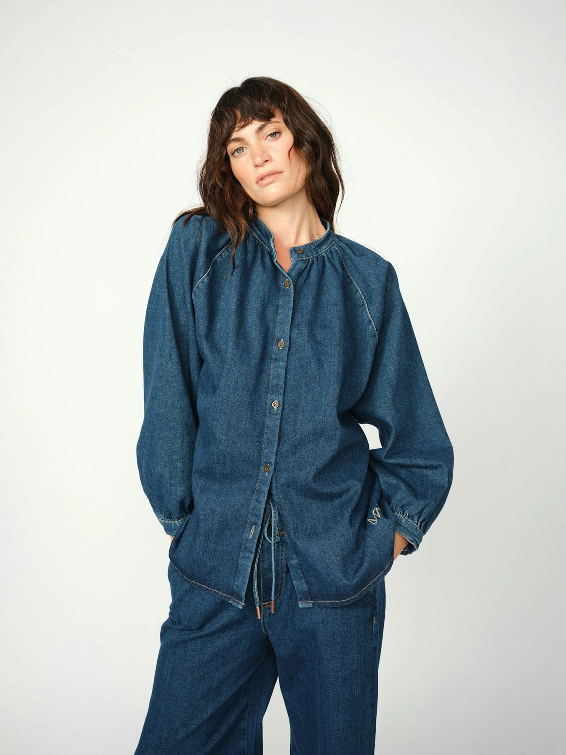 MOS MOSH | BELLO DENIM SHIRT - DARK BLUE 172560