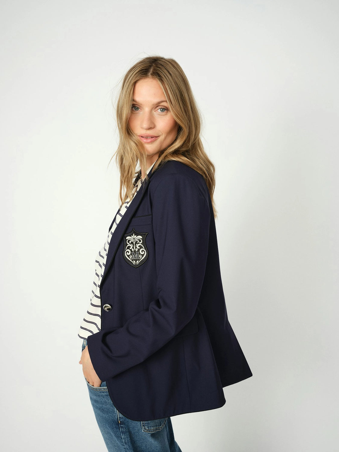 MOS MOSH | MARJURIE PIET BLAZER - MARITIME BLUE 174810