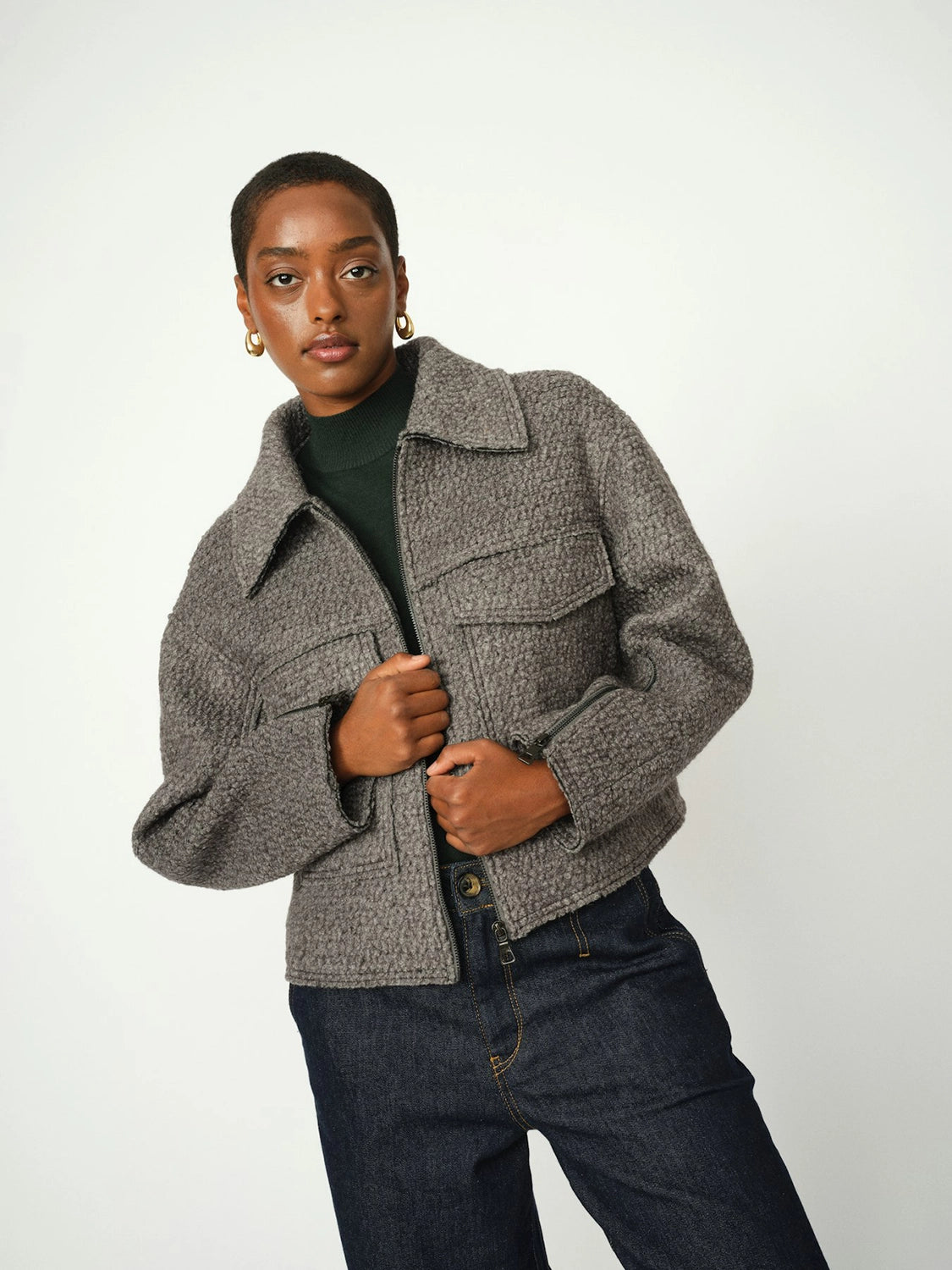 Mos Mosh | Relena Turtleneck SS Knit - Scarab 173100