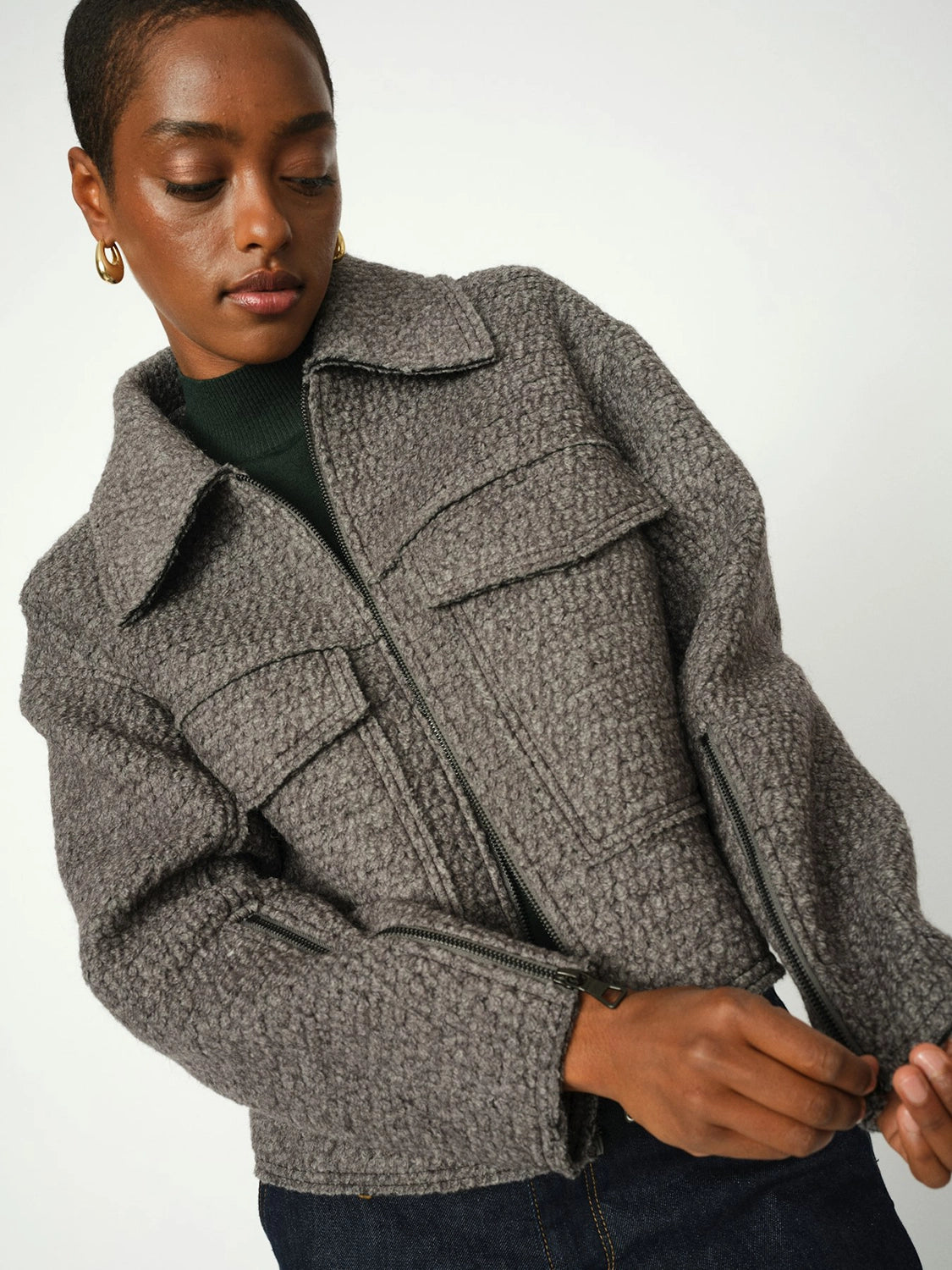 Mos Mosh | Relena Turtleneck SS Knit - Scarab 173100