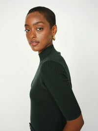 Mos Mosh | Relena Turtleneck SS Knit - Scarab 173100