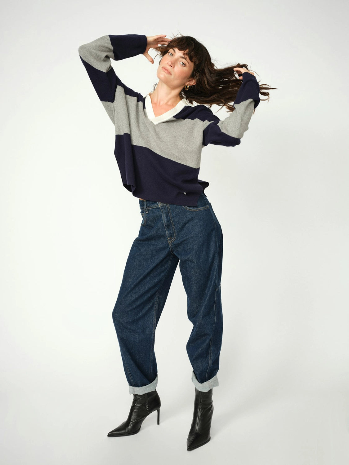 MOS MOSH | WYLIE TANI BOLD STRIPE KNIT - MARITIME BLUE 173190