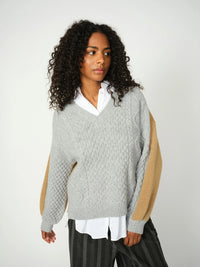 Mos Mosh | Beth Ottili V-neck Knit - Boulder 173270