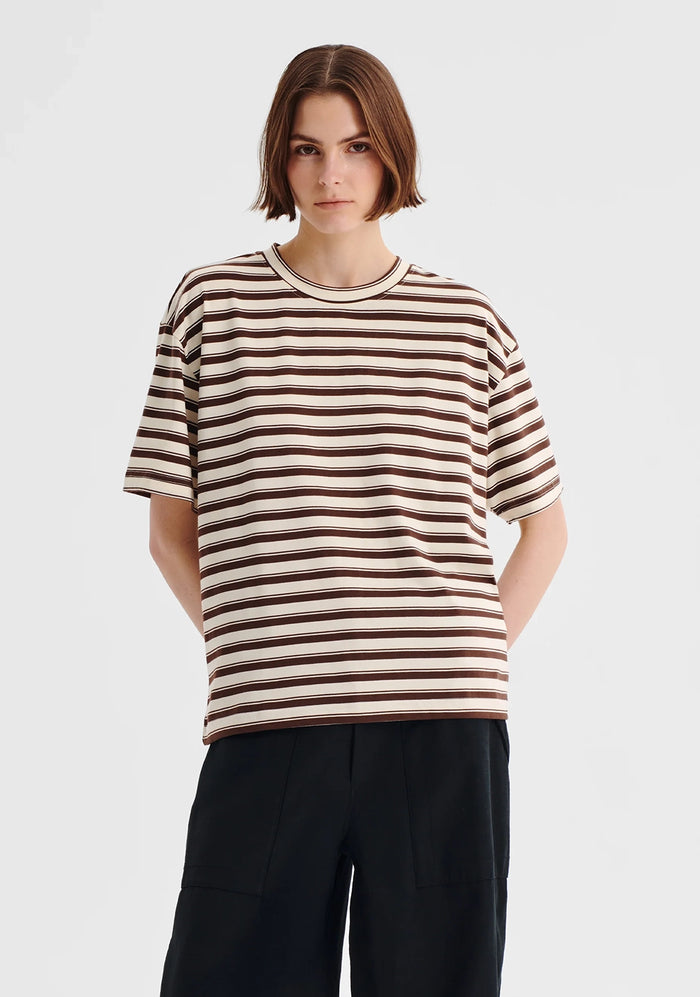 Morrison | Jericho Stripe Tee - Espresso