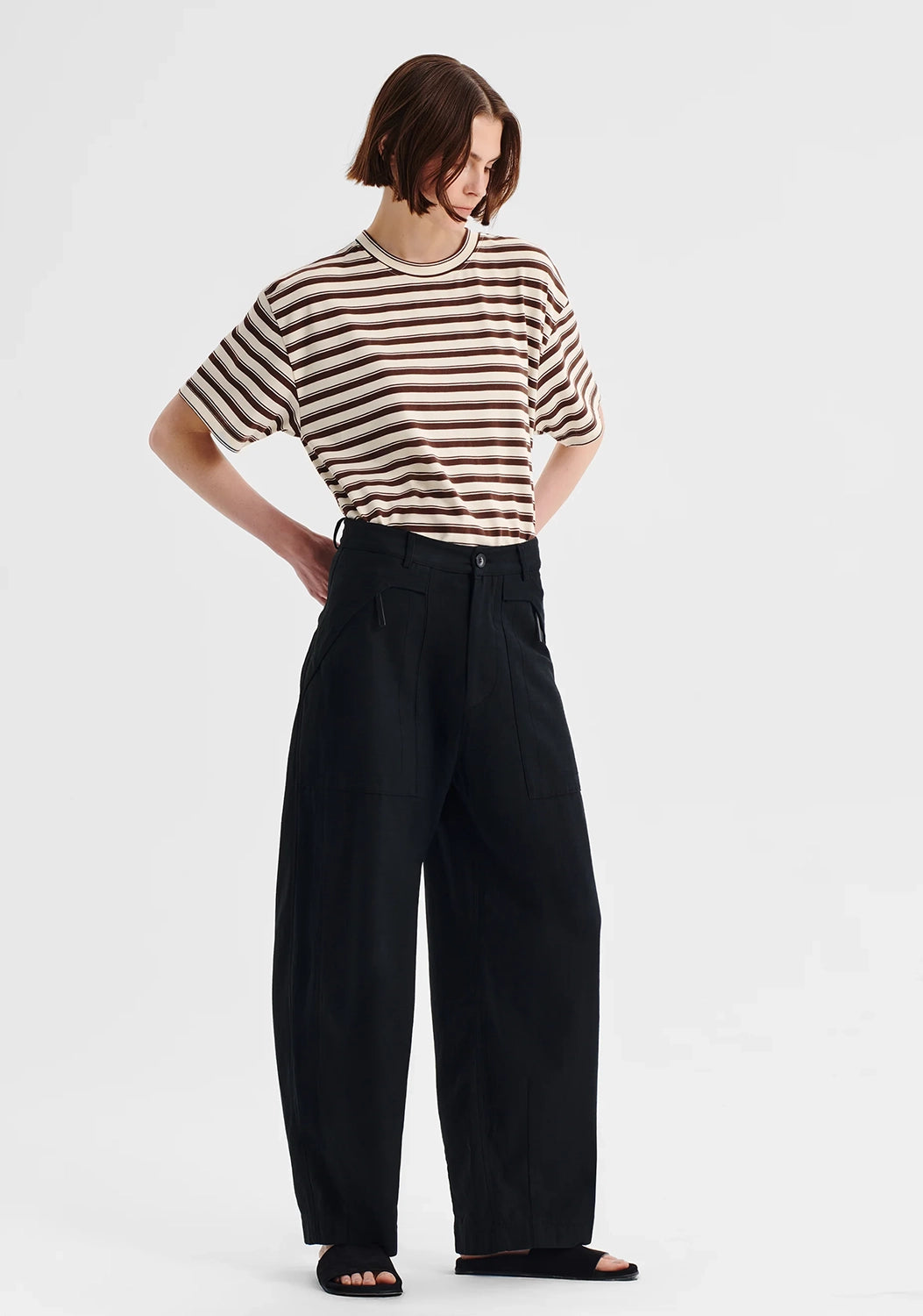 Morrison | Jericho Stripe Tee - Espresso