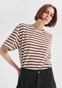 Morrison | Jericho Stripe Tee - Espresso