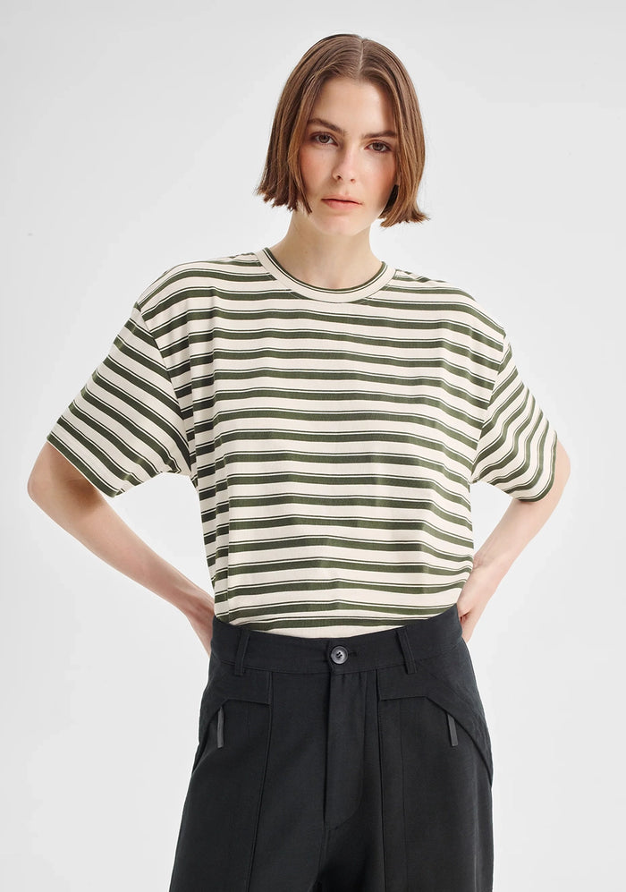 Morrison | Jericho Stripe Tee - Olive