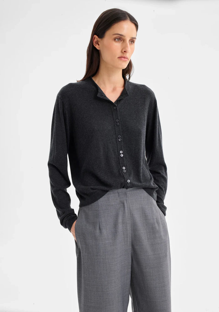Morrison | Margo Knit Cardigan - Charcoal