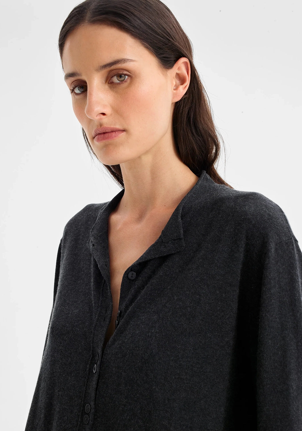 Morrison | Margo Knit Cardigan - Charcoal