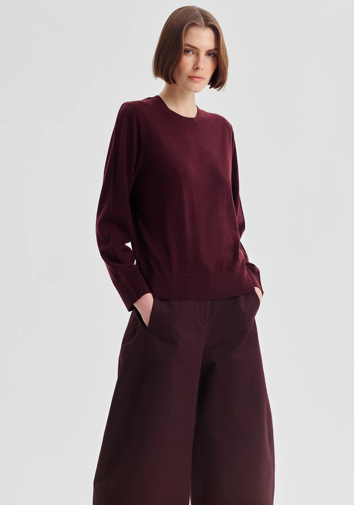 Morrison | Oxford Merino Knit Pullover - Pinot