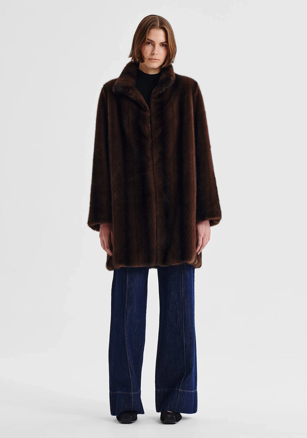 Morrison | Stevie Fur Coat - Espresso