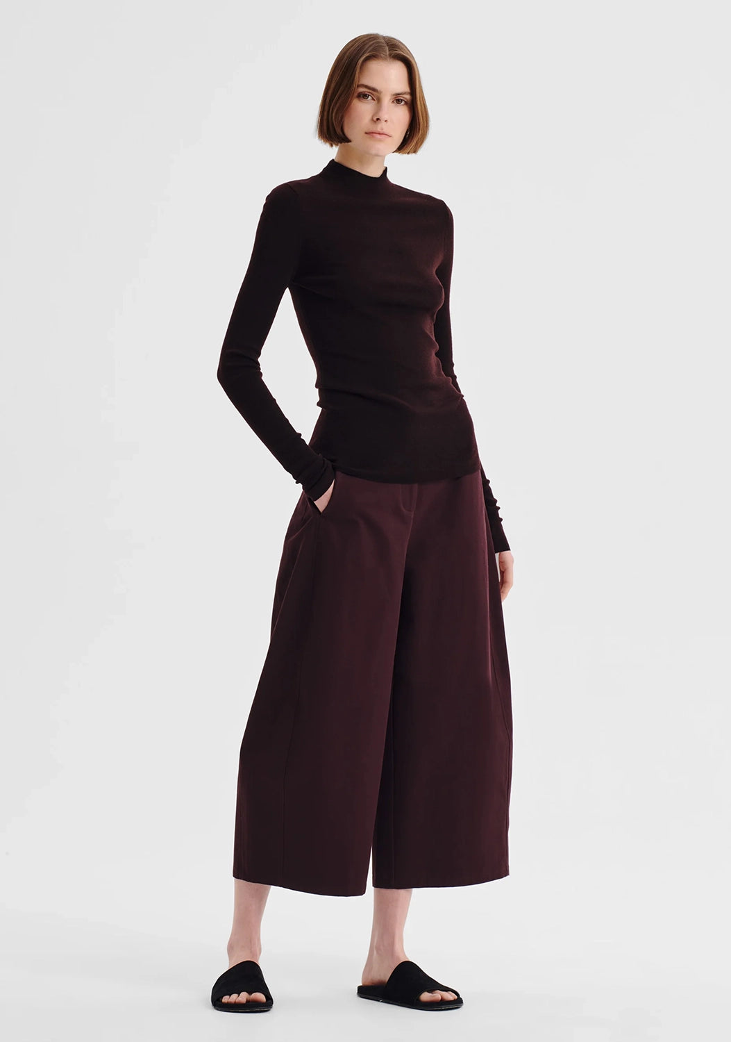 Morrison | Talia L/S Merino Knit Top - Espresso