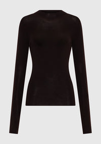 Morrison | Talia L/S Merino Knit Top - Espresso