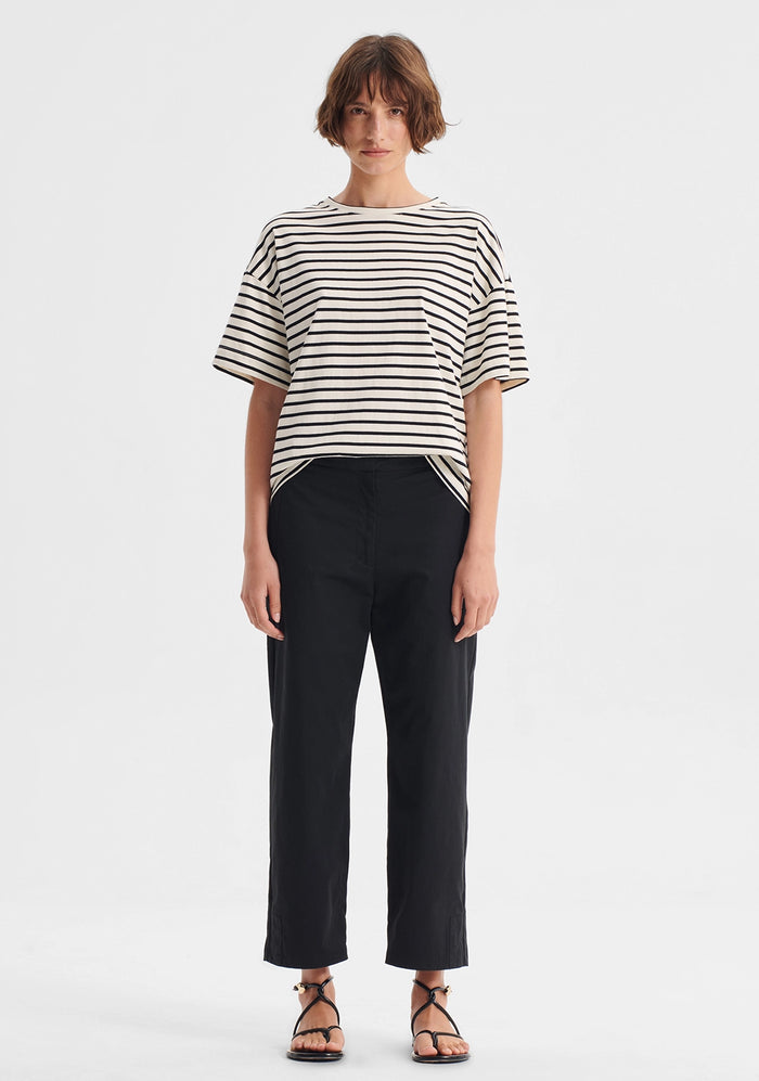 Morrison | Archie Stripe Tee - Black/Cream