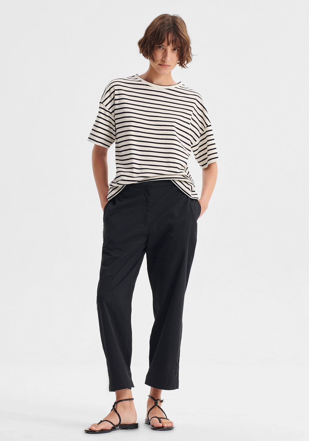 Morrison | Archie Stripe Tee - Black/Cream