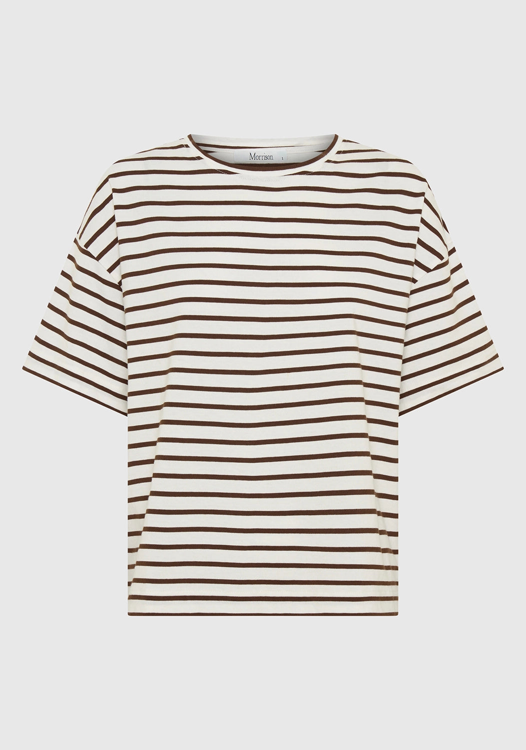 Morrison | Archie Stripe Tee - Mocha/White