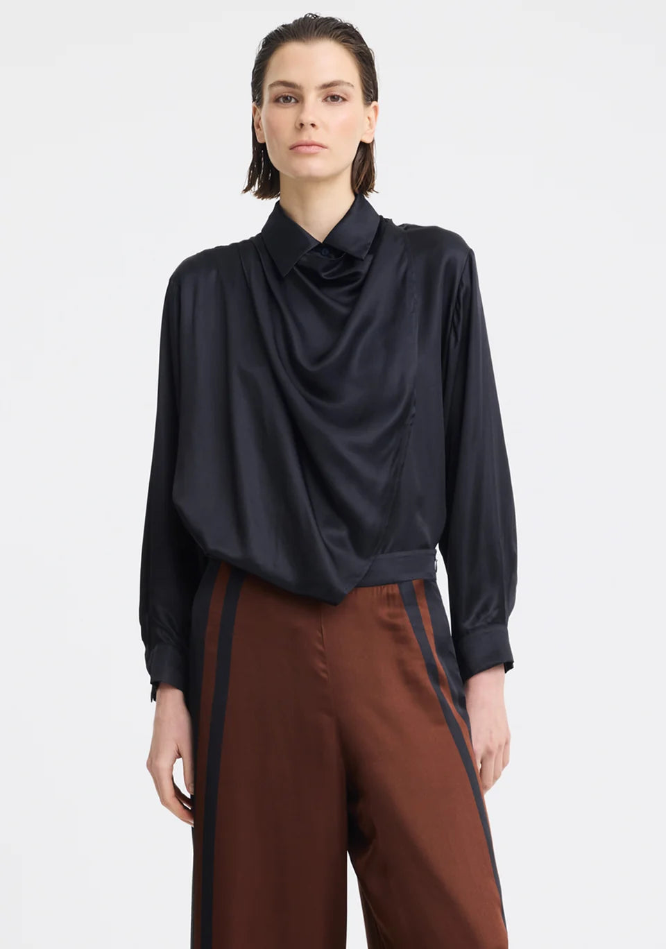 Morrison | Audrina Scarf Shirt - Navy
