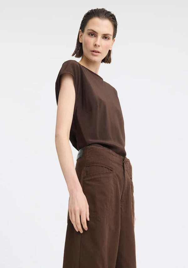 Morrison | Aurora Silk Top - Espresso