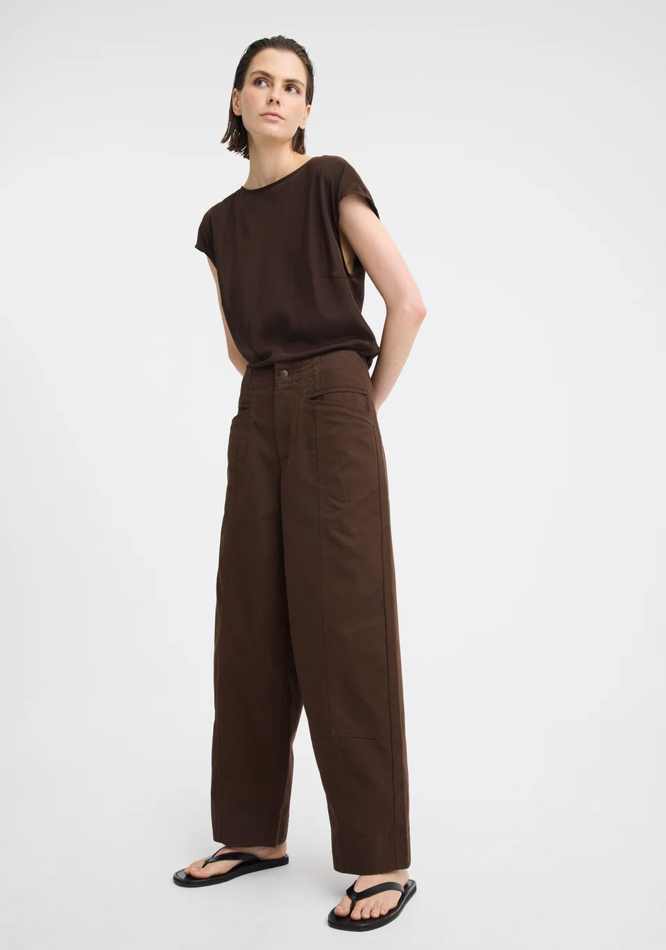 Morrison | Aurora Silk Top - Espresso