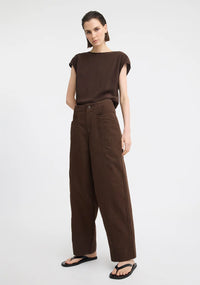 Morrison | Aurora Silk Top - Espresso