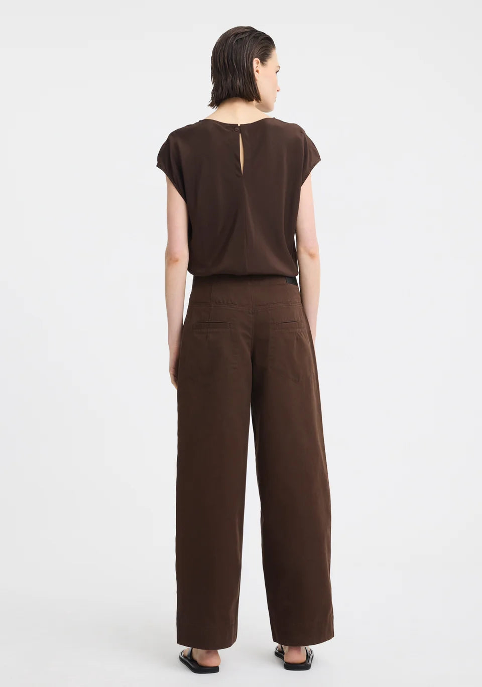 Morrison | Aurora Silk Top - Espresso