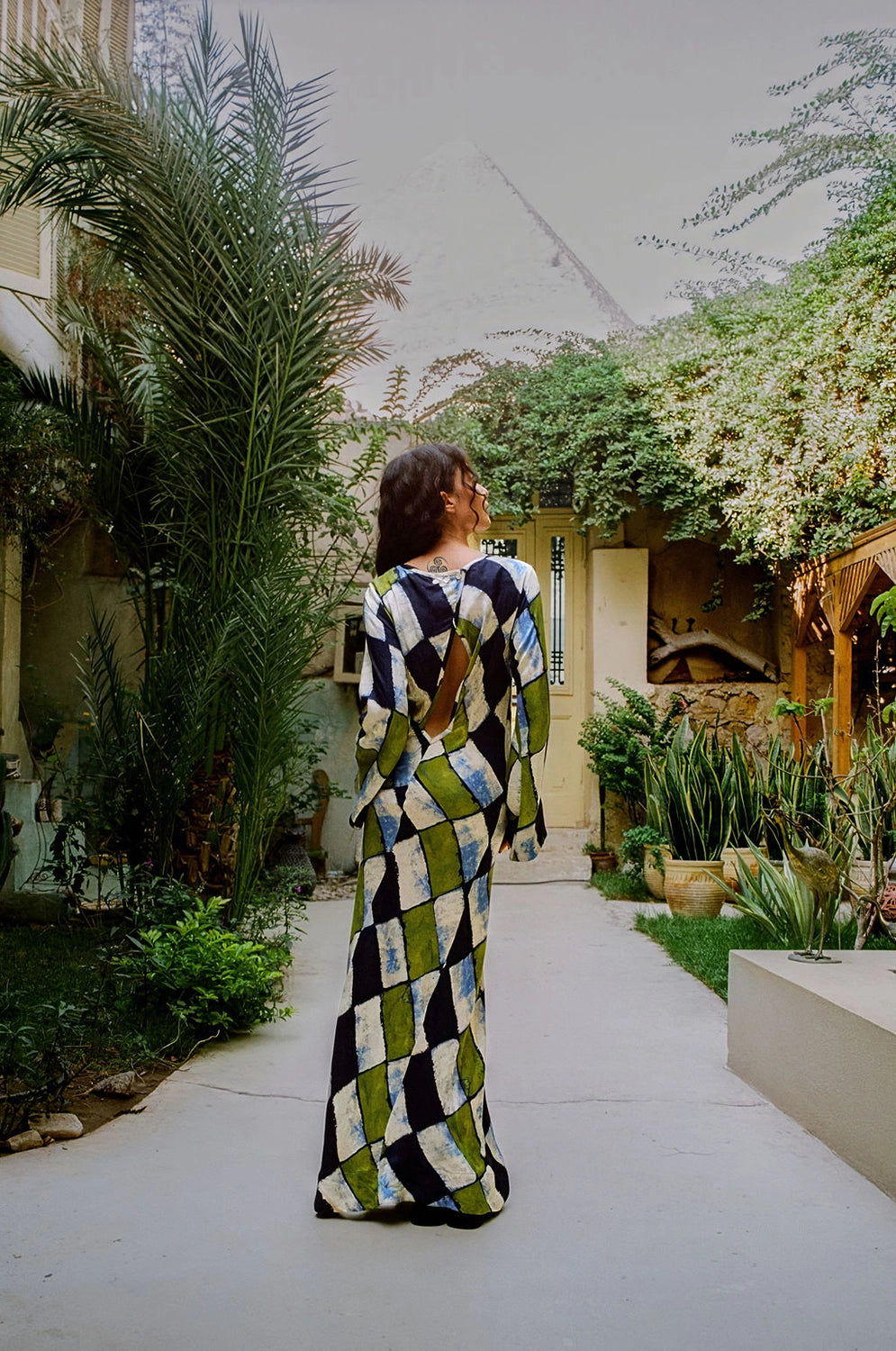 Kinga Csilla | Oro Tile Olive Maxi Dress