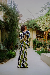 Kinga Csilla | Oro Tile Olive Maxi Dress