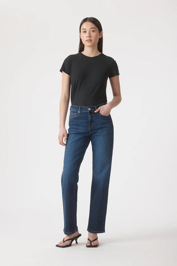Outland Denim | Elise Mid Straight Jean 31 - Tide
