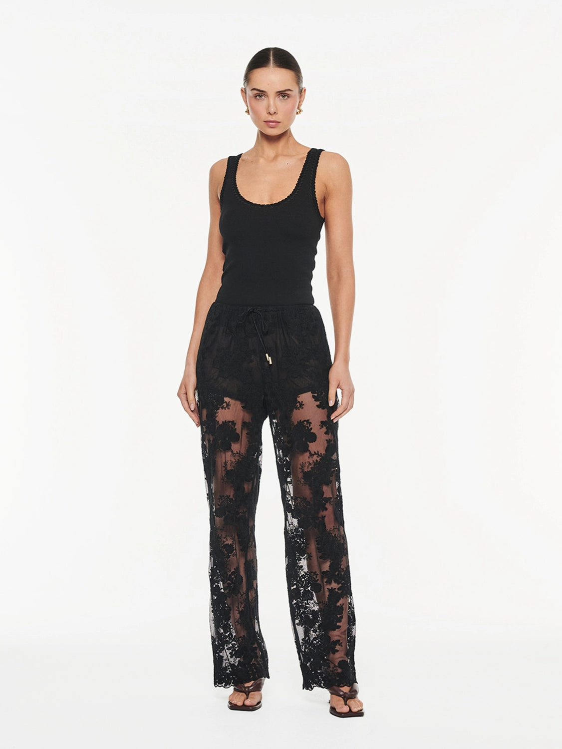 KIVARI | Jaxon Lace Pant - Black Lace