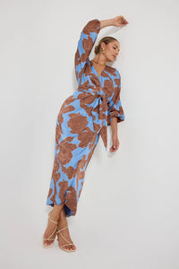 Pasduchas | Lucent Wrap Midi - Choc/Ocean