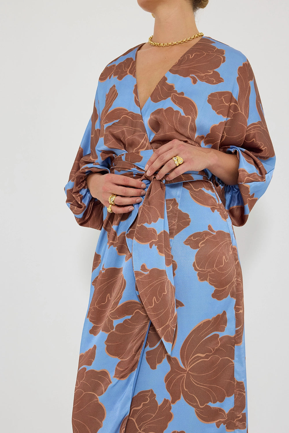 Pasduchas | Lucent Wrap Midi - Choc/Ocean