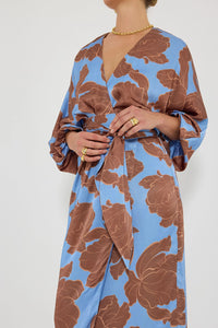Pasduchas | Lucent Wrap Midi - Choc/Ocean