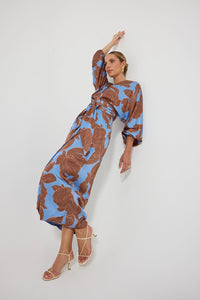 Pasduchas | Lucent Wrap Midi - Choc/Ocean