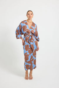 Pasduchas | Lucent Wrap Midi - Choc/Ocean