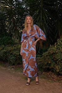 Pasduchas | Lucent Wrap Midi - Choc/Ocean