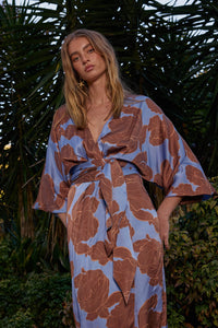 Pasduchas | Lucent Wrap Midi - Choc/Ocean