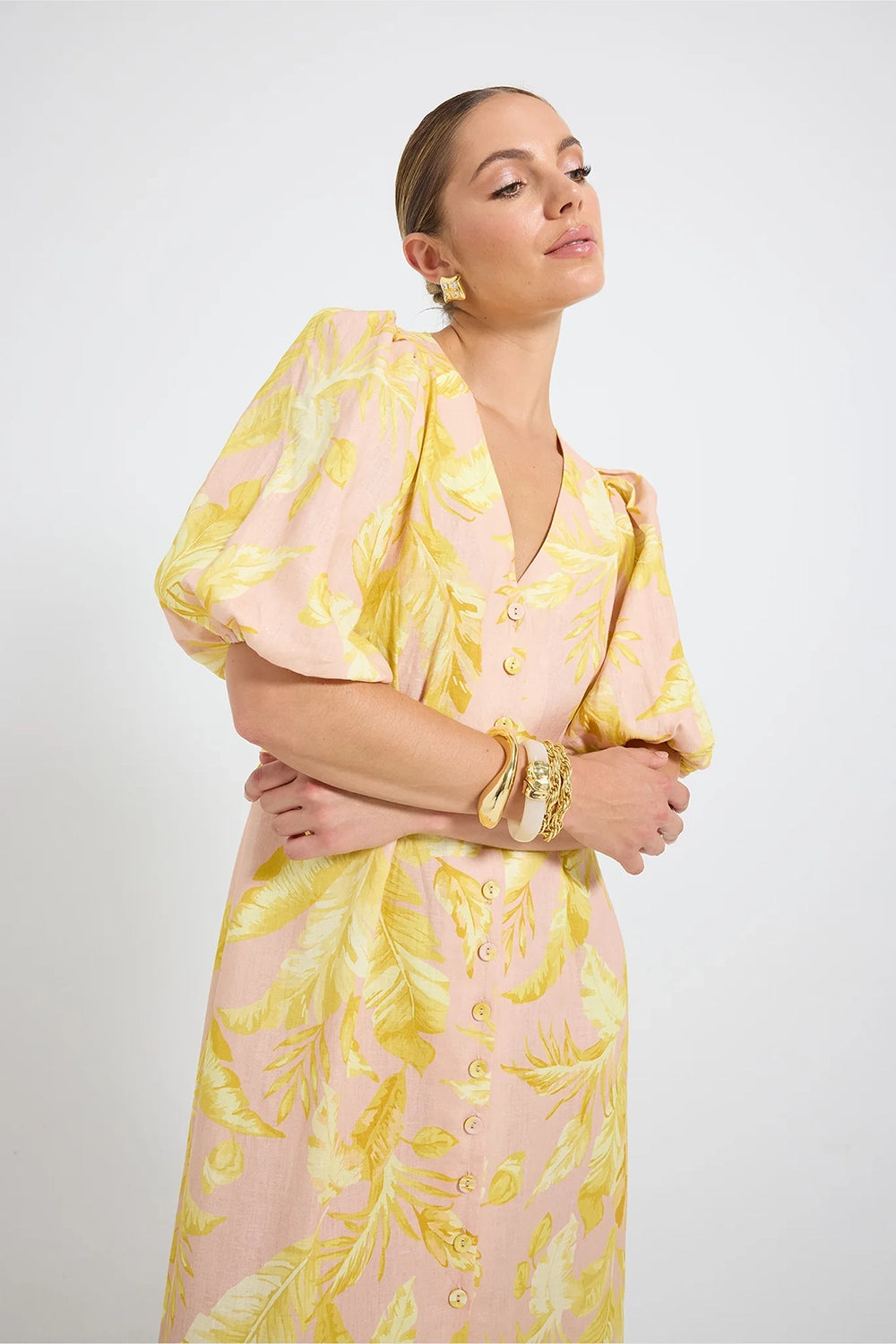 Pasduchas | Palma Button Midi - Pink Palm