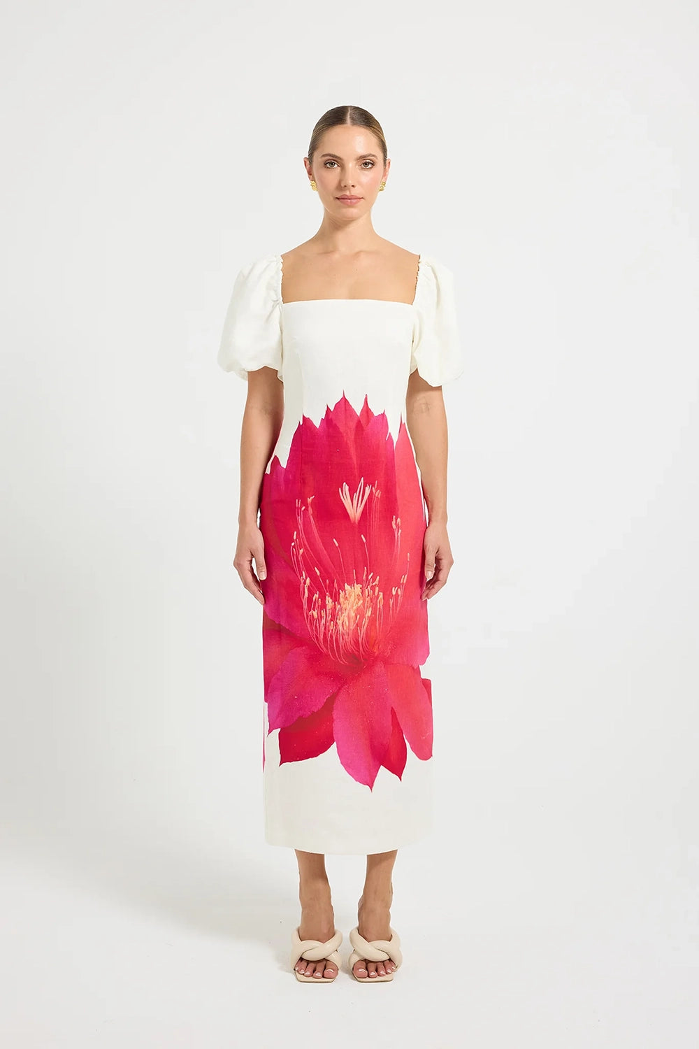 Pasduchas | Aurelia Sleeve Midi - Magenta Floral