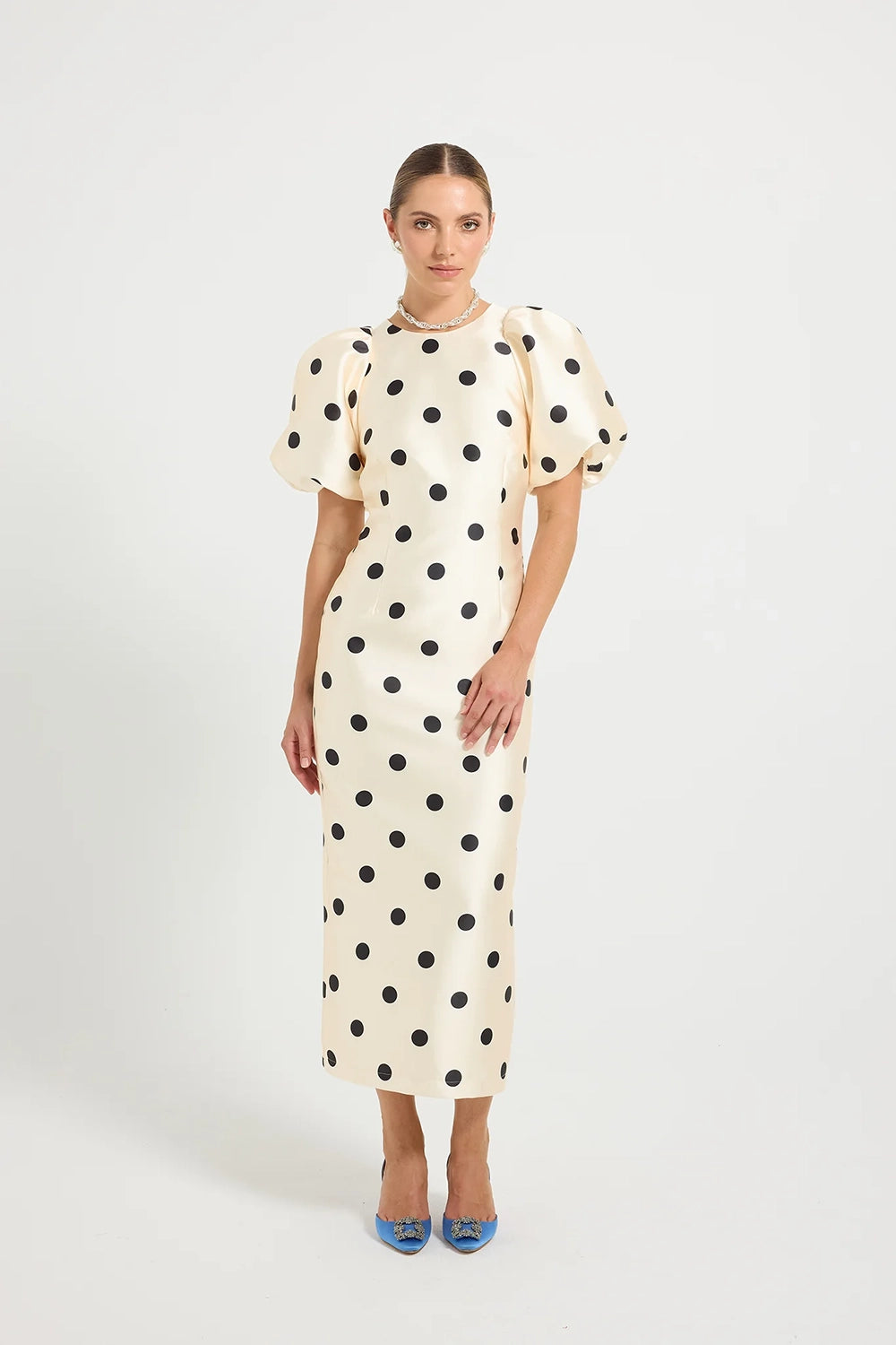 Pasduchas | Dottie Sleeve Midi - Cream/Black