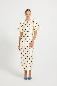 Pasduchas | Dottie Sleeve Midi - Cream/Black